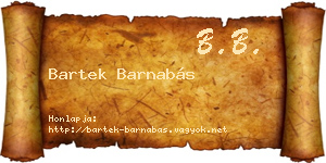 Bartek Barnabás névjegykártya