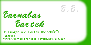 barnabas bartek business card